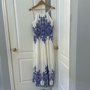 Venus | White Blue Mama Mia Dress